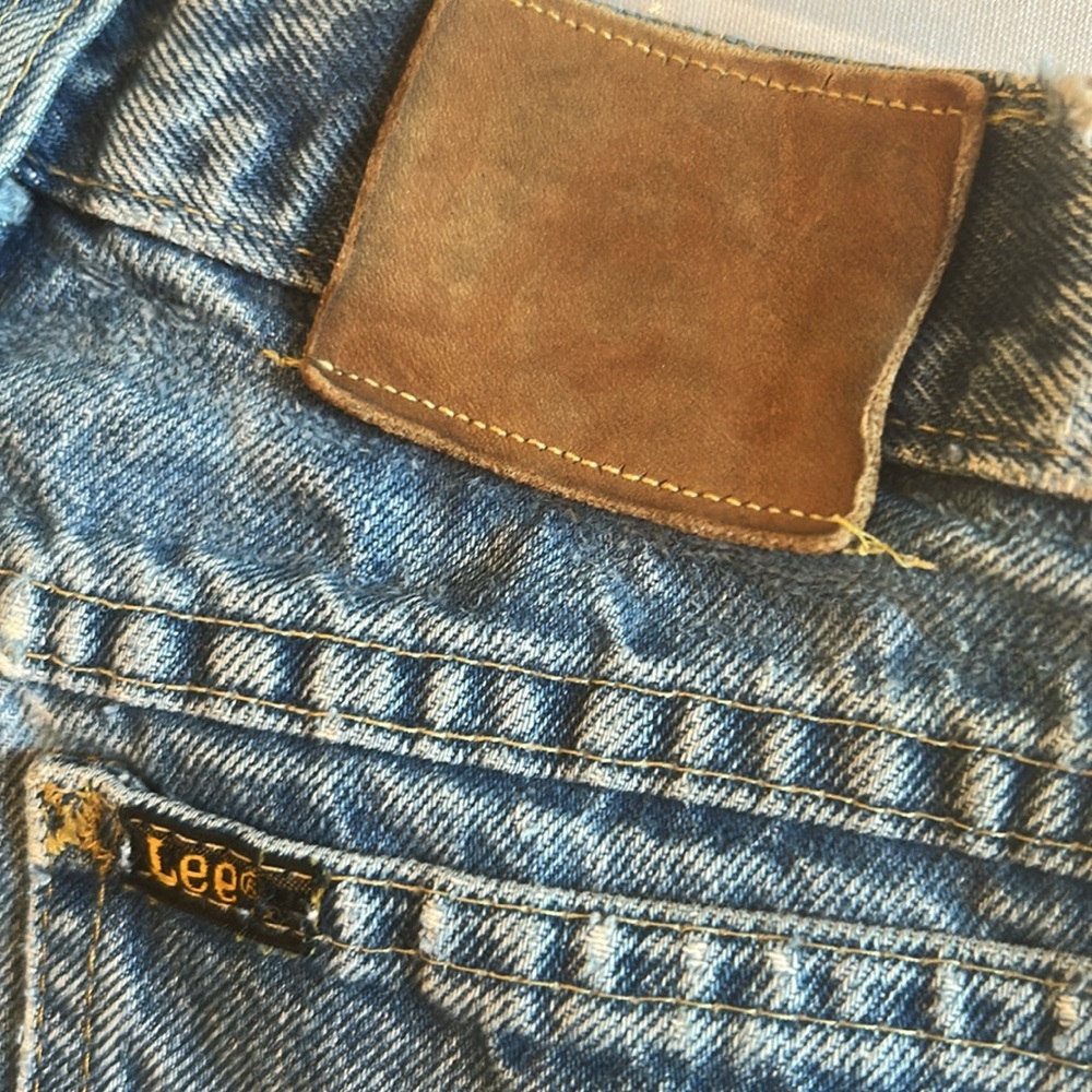 Lee vintage denim shorts junior sz 11 women 2/4 frayed 90s blue boho hippie USA - Picture 13 of 16